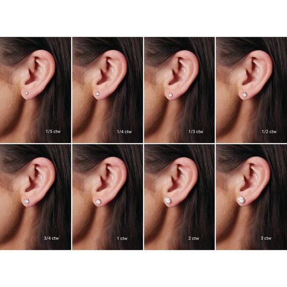 14K White 2.5 mm Lab-Grown Ruby Stud Earrings